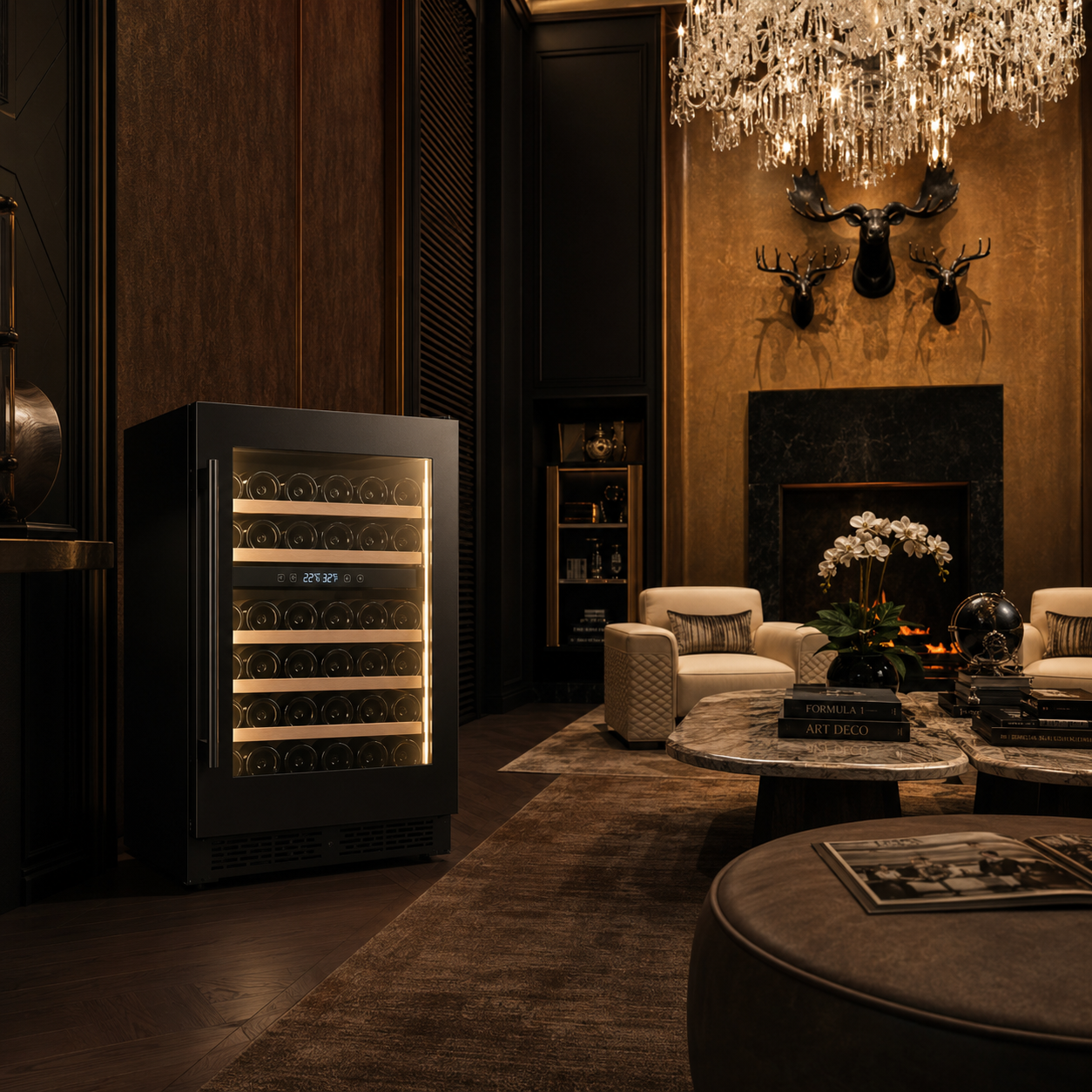 BALANS JC-140WD Premium Stainless Steel Dual-Zone Wine Cooler Refrigerator 45 Bottles with Low-E Glass Door