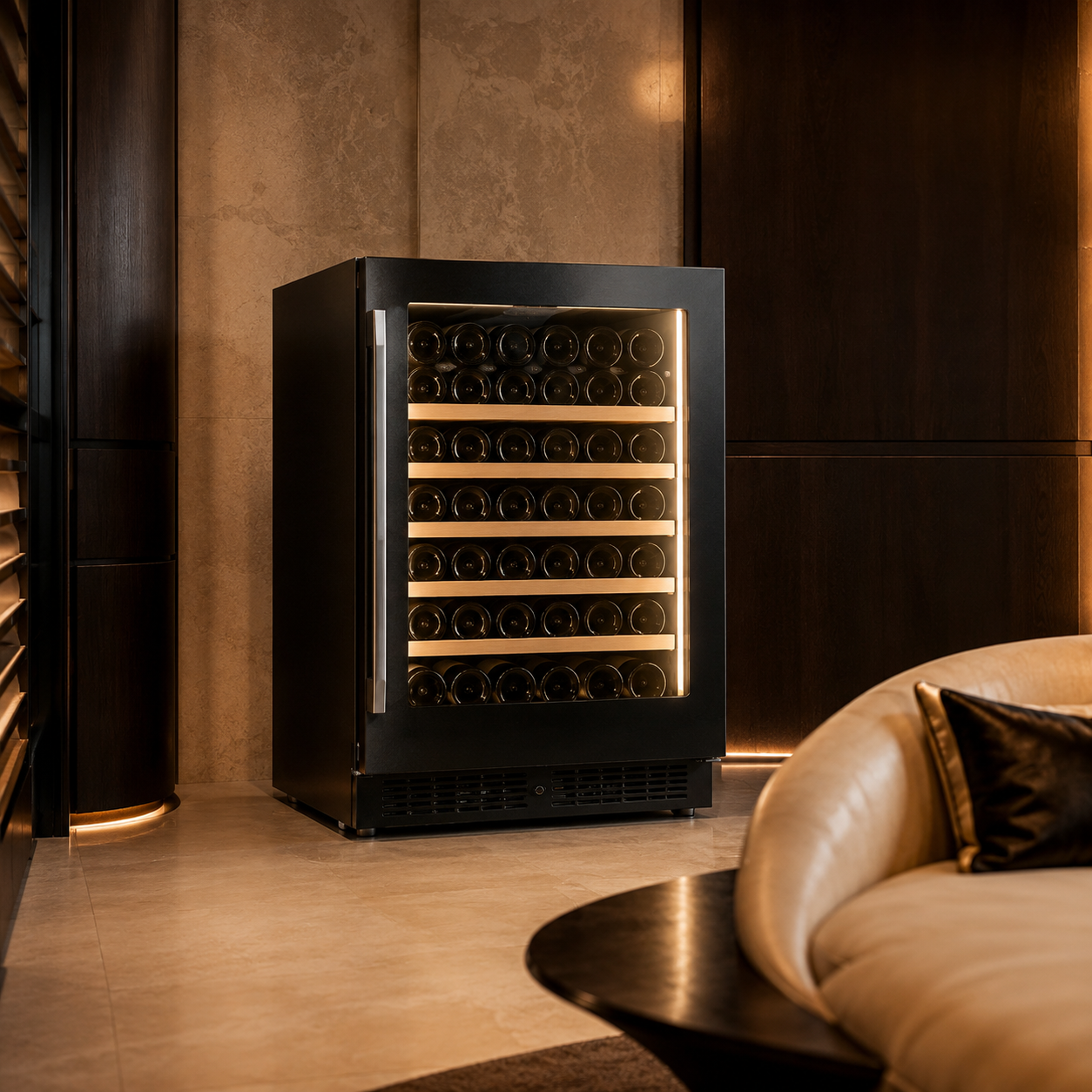 BALANS JC-140WS 45 Bottle Wine Cooler | Built-In Stainless Steel Compressor Wine Refrigerator