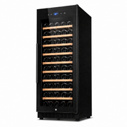 BALANS JC-208WS Black Wine Cooler 208L | 80 Bottle Freestanding Wine Refrigerator with Wooden Shelves