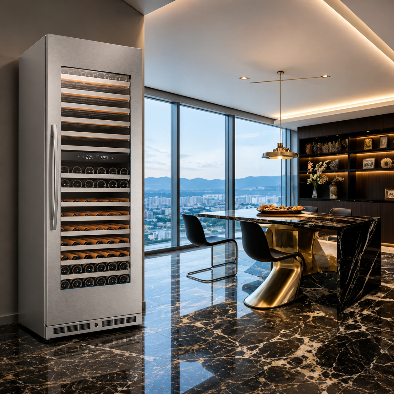 BALANS JC-325WD Silver Dual Zone Wine Cooler | 325L 112 Bottle Wine Refrigerator