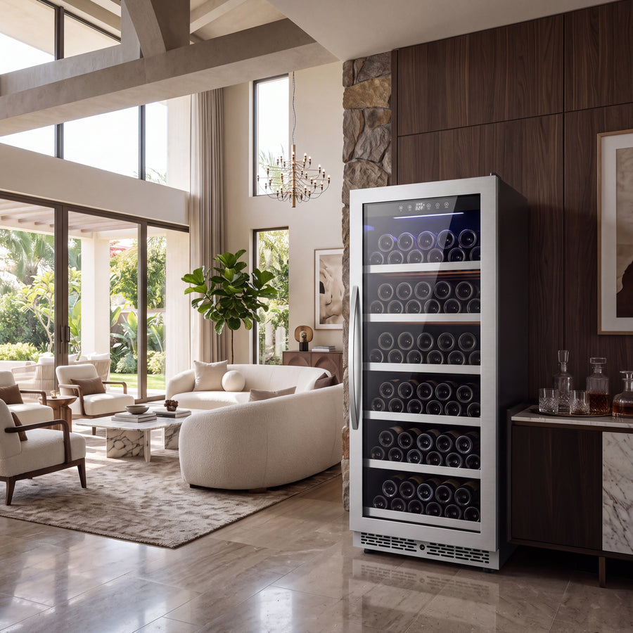 BALANS JC-345WS Stainless Steel Wine Cooler | 380L 68 Bottle Compressor Wine Refrigerator
