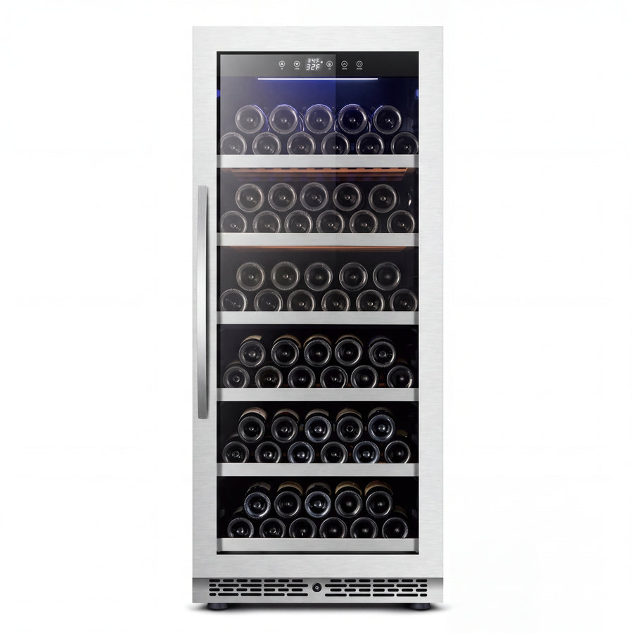 BALANS JC-345WS 380L built-in wine cooler with stainless steel finish and 68-bottle capacity