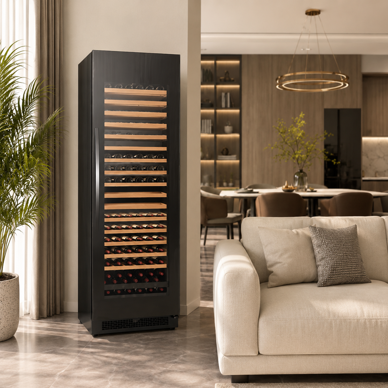 BALANS JC-350WS 325L Black Stainless Steel Wine Cooler | 75 Bottle Wine Refrigerator