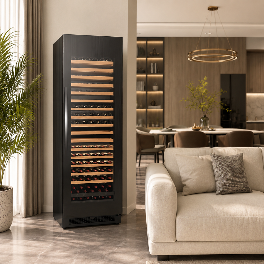 BALANS JC-350WS 325L Black Stainless Steel Wine Cooler | 75 Bottle Wine Refrigerator