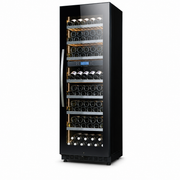 BALANS JC-435WD Black Dual Zone Wine Cooler Refrigerator 508L 166 Bottles Storage with 15 Beech Wood Shelves