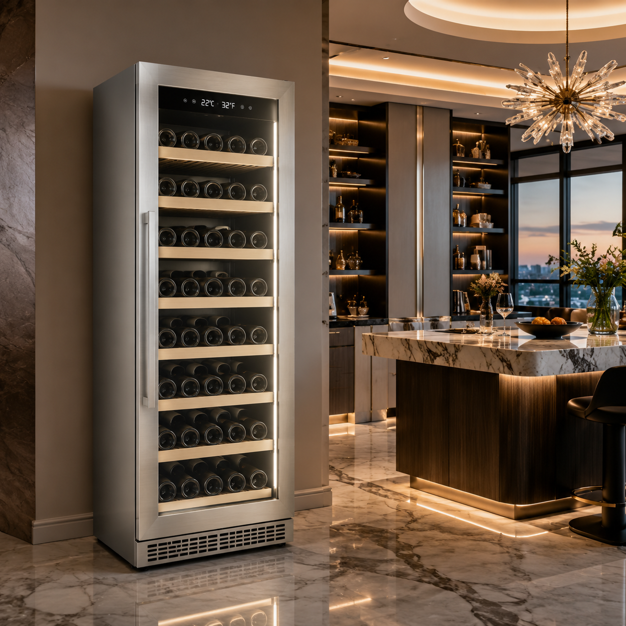 BALANS JC-465WS Stainless Steel Wine Cooler | 508L 166 Bottle Large Capacity Wine Refrigerator
