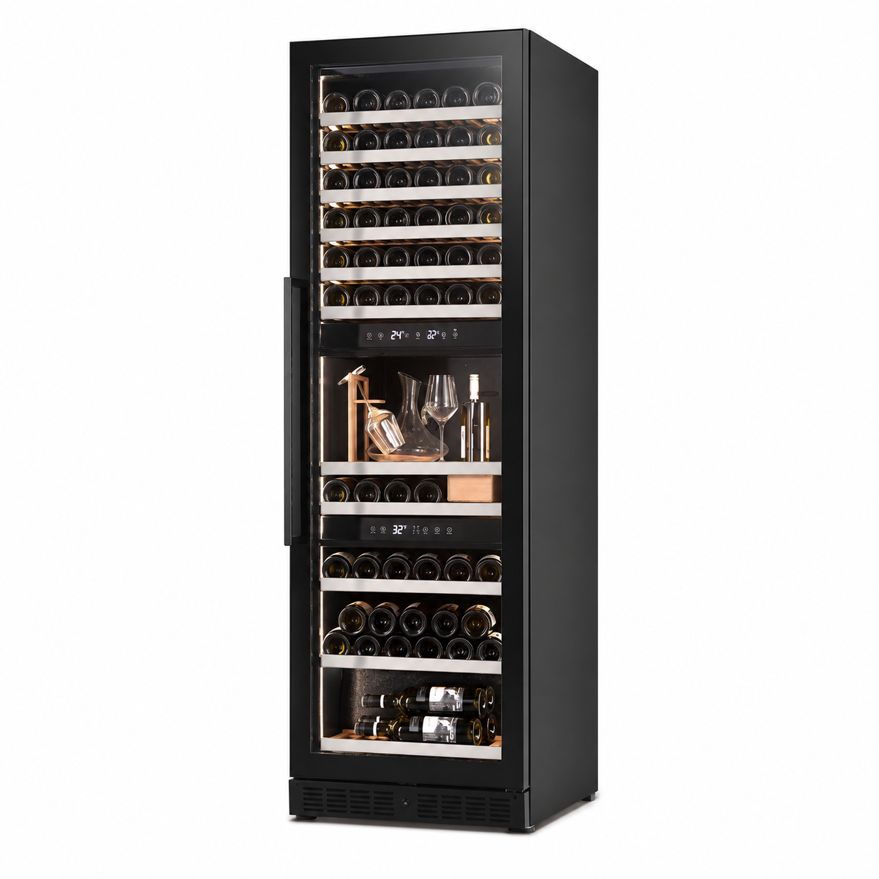 BALANS JC-465WT Black Triple Zone Wine Cooler | 508L 166 Bottle Wine Refrigerator