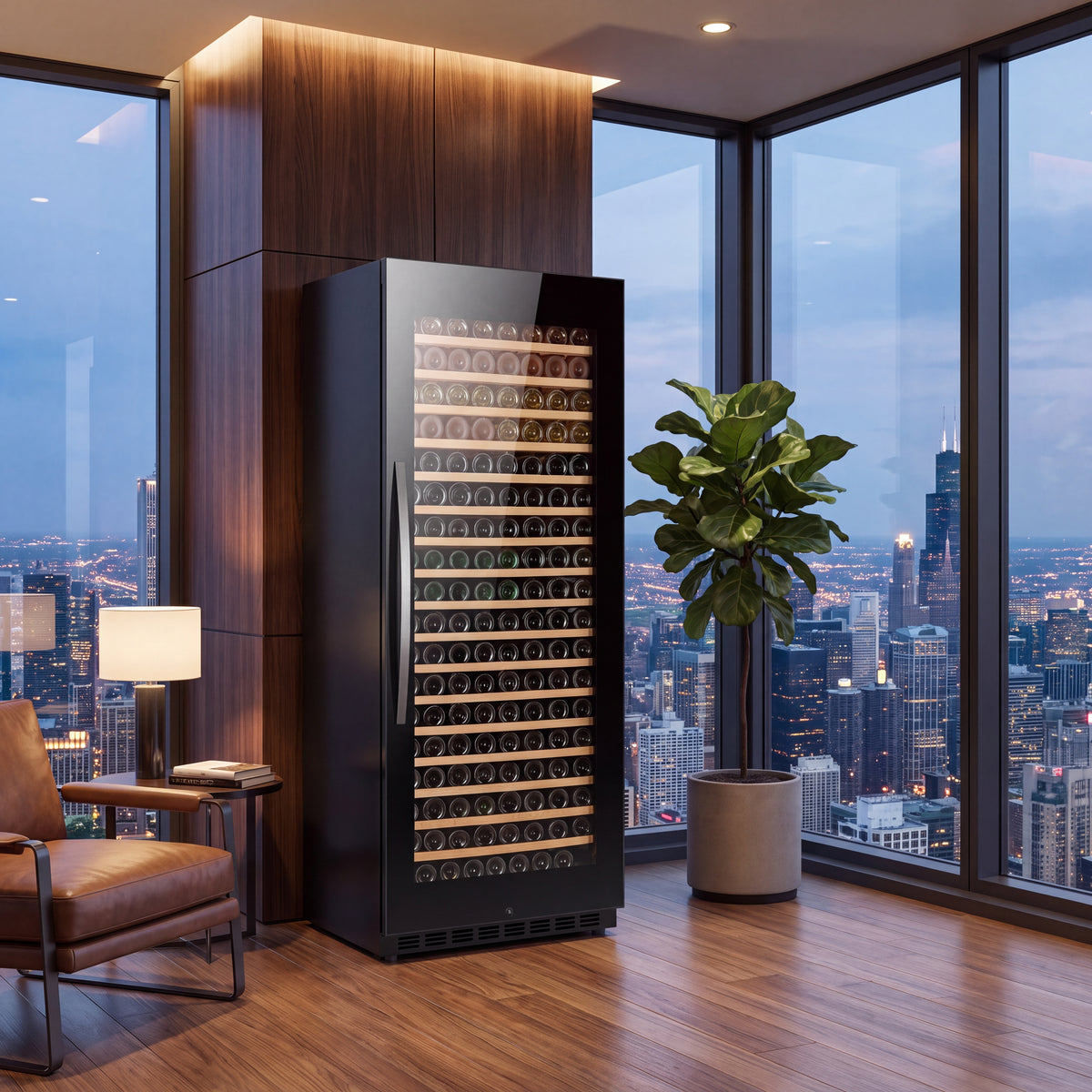 BALANS JC-608WS large capacity wine cooler three-quarter view