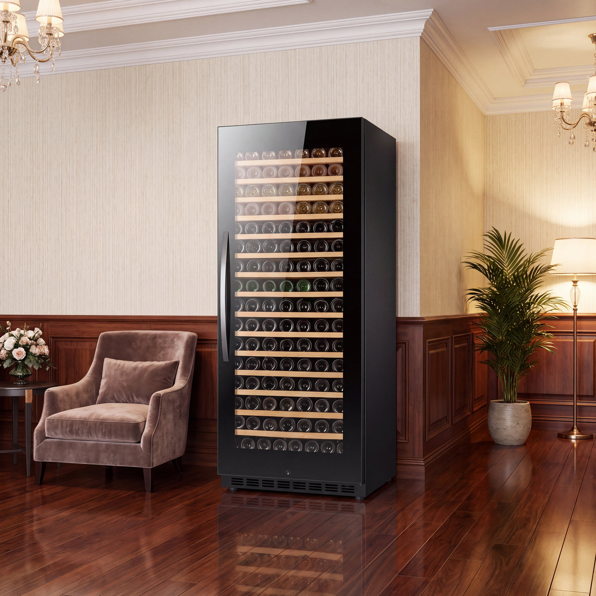 BALANS JC-608WS black full-height wine storage cabinet