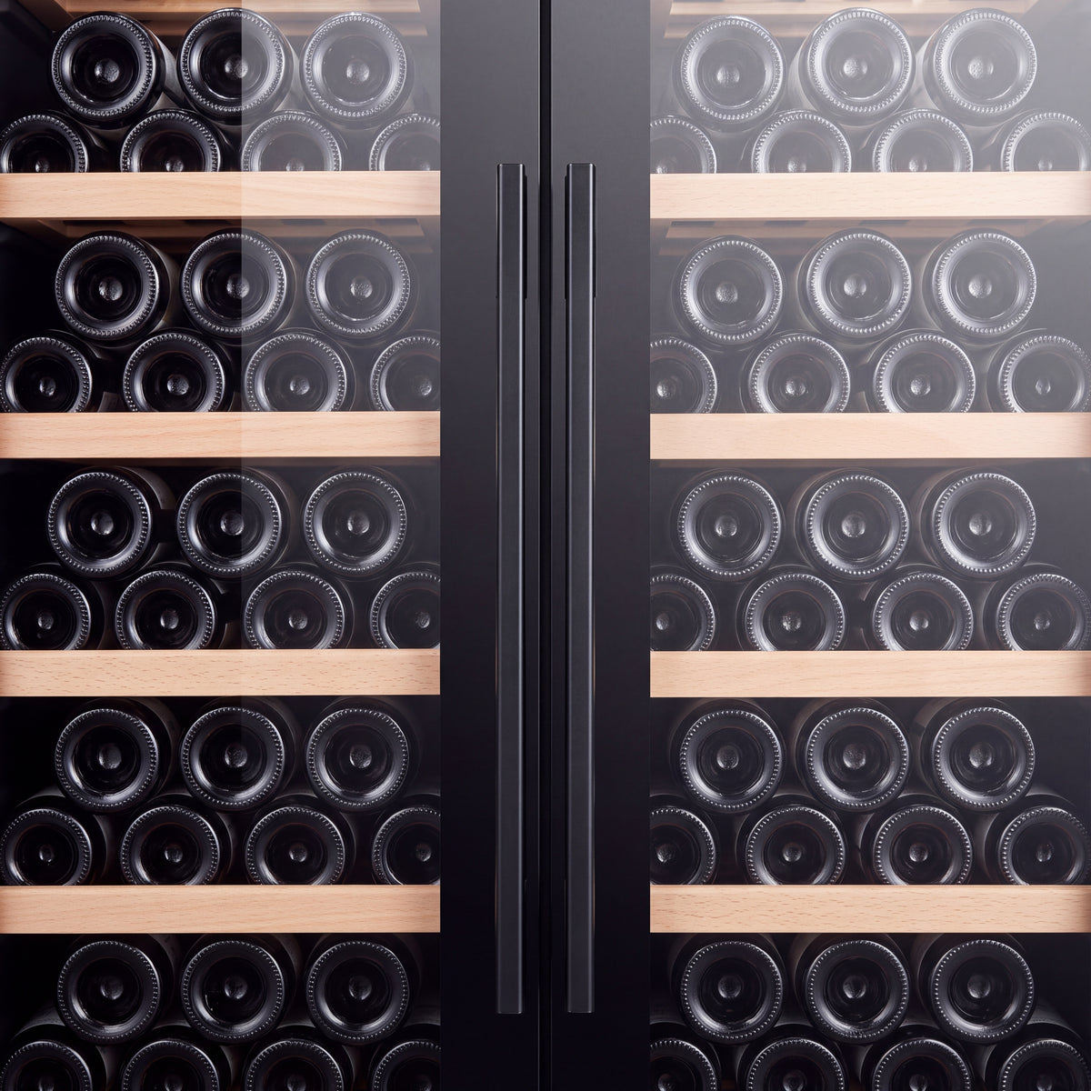 Freestanding double door wine cooler for red and white wine storage