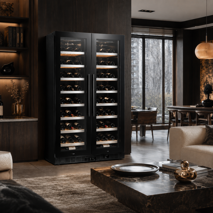 BALANS JC-635WD Dual Zone Wine Cooler | 300L 106 Bottle Double Door Wine Cabinet