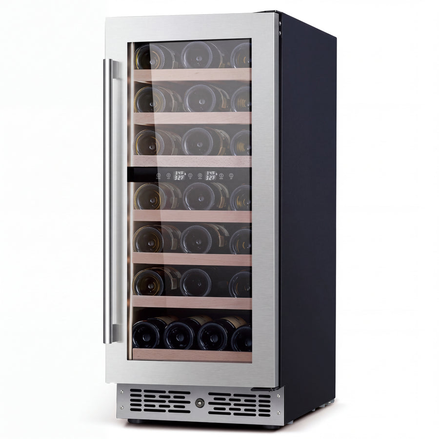BALANS JC-96WD Dual Zone Wine Cooler | 23 Bottle Built-In Stainless Steel Wine Refrigerator