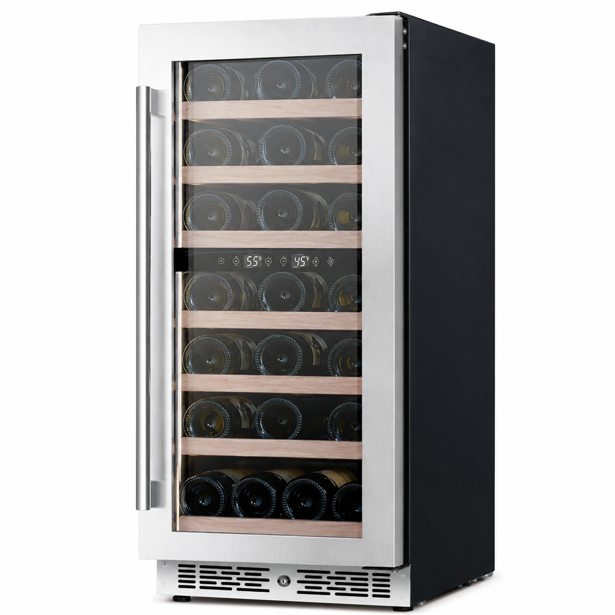 BALANS JC-96WD Premium  Stainless Steel Dual-Zone Wine Cooler Refrigerator 23 Bottles Built-In Storage