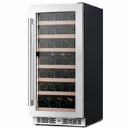 BALANS JC-96WD Premium  Stainless Steel Dual-Zone Wine Cooler Refrigerator 23 Bottles Built-In Storage