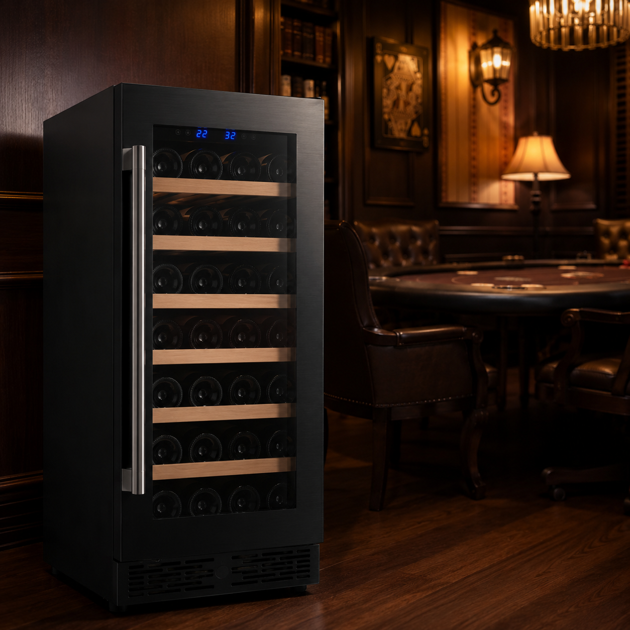 BALANS JC-96WS Premium  Stainless Steel Wine Cooler Refrigerator 23 Bottles Built-In Storage