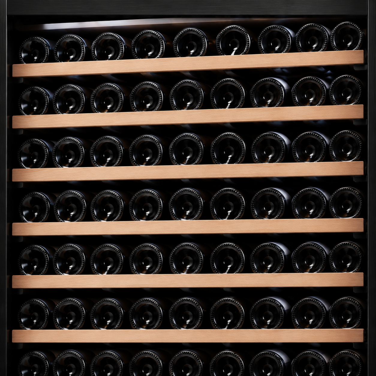 BALANS JC-208WS Black Wine Cooler 208L | 80 Bottle Freestanding Wine Refrigerator with Wooden Shelves