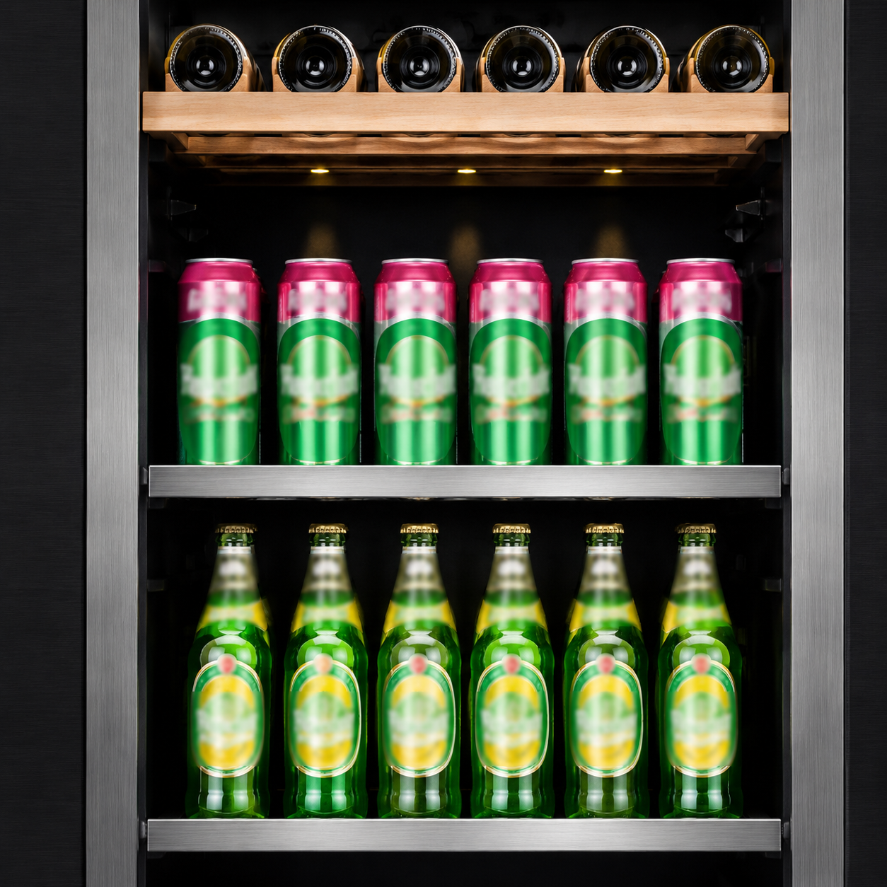 BALANS BJ-345WS 380L Silver Stainless Steel Beverage Cooler | Commercial Drink Refrigerator