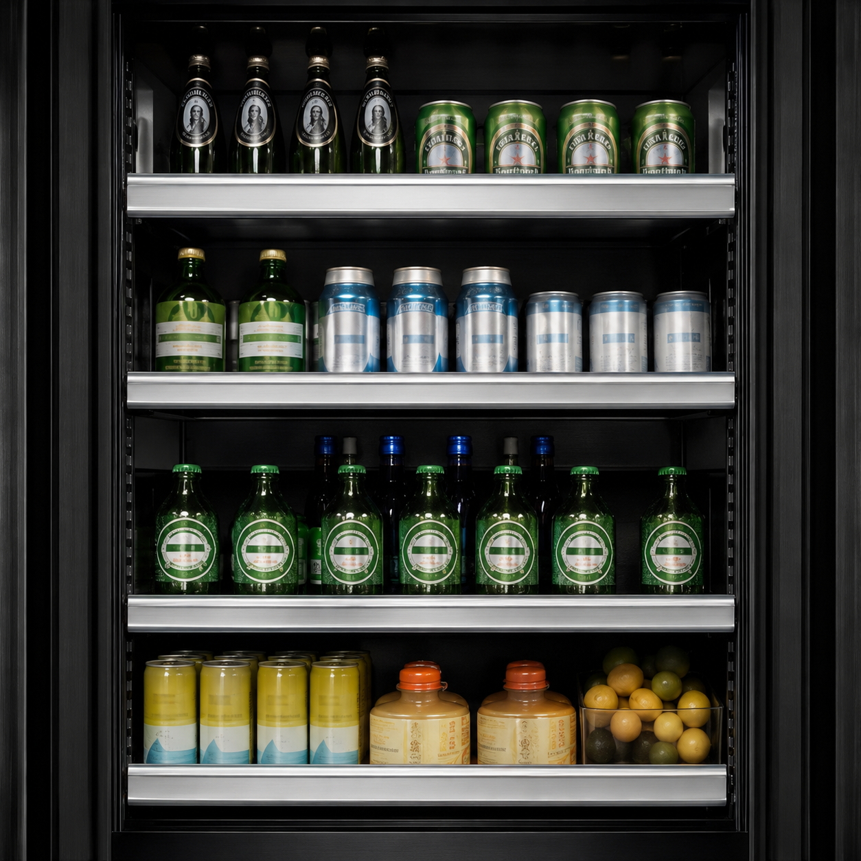 BALANS BJ-608WS 475L Black Beverage Cooler | Stainless Steel Beverage Cooler