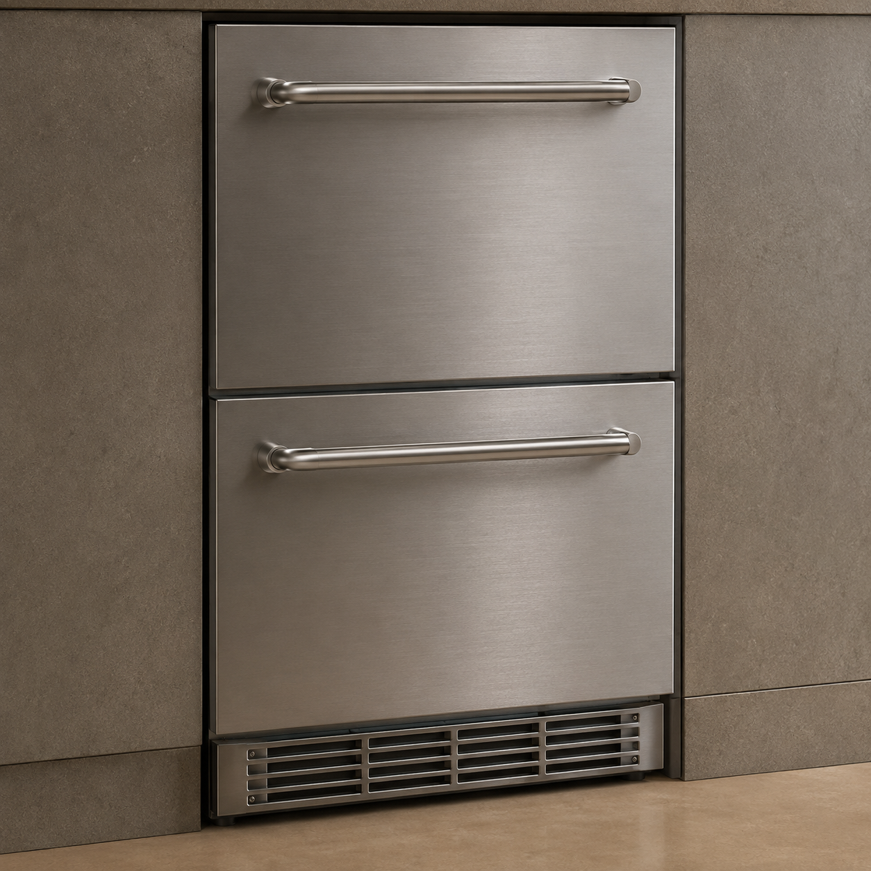 BALANS BJ-145WD 154 Can Double Drawer Beverage Cooler | Stainless Steel Built-In Refrigerator