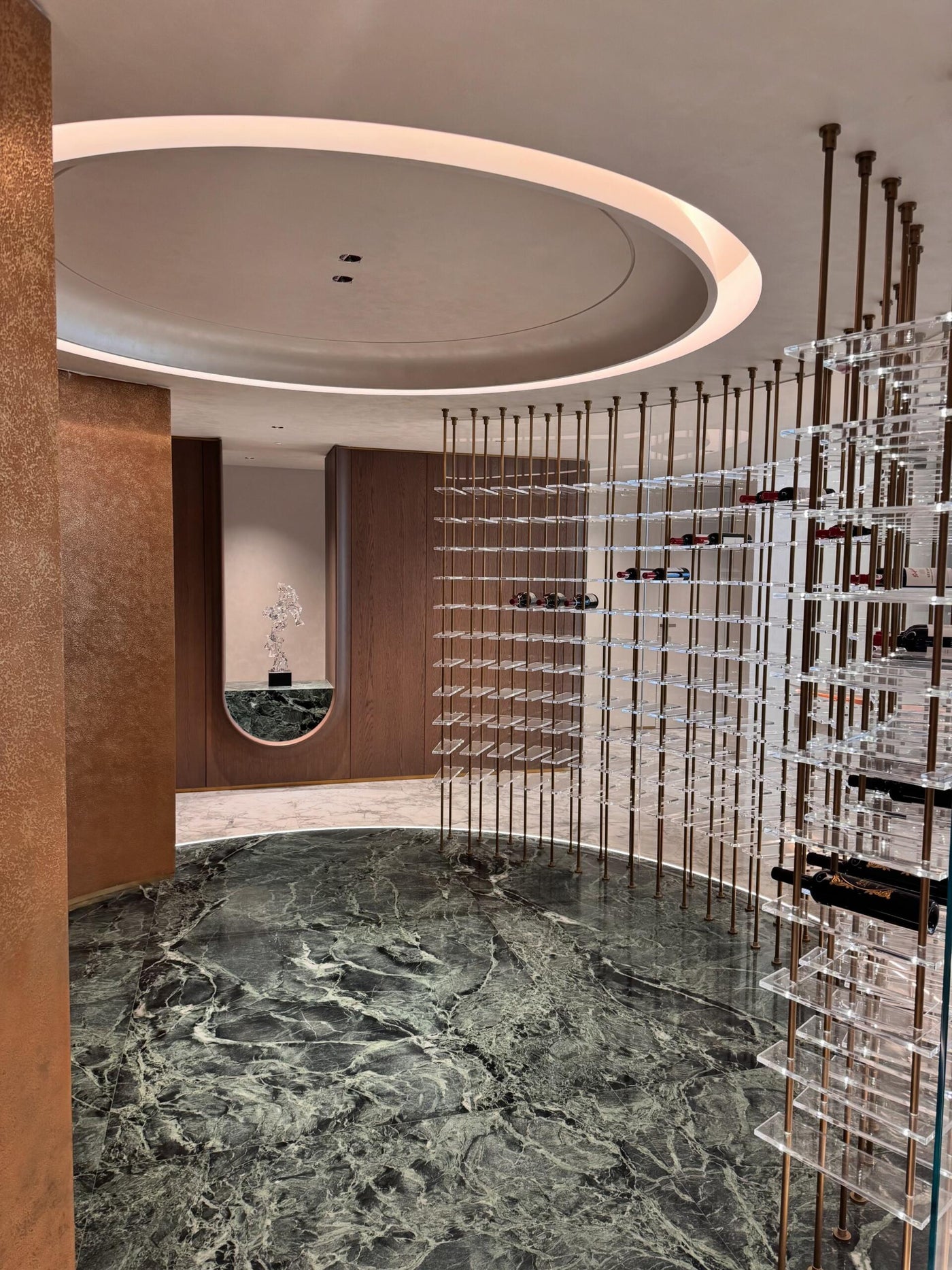 Luxury estate bar wall with spirits and cigar storage