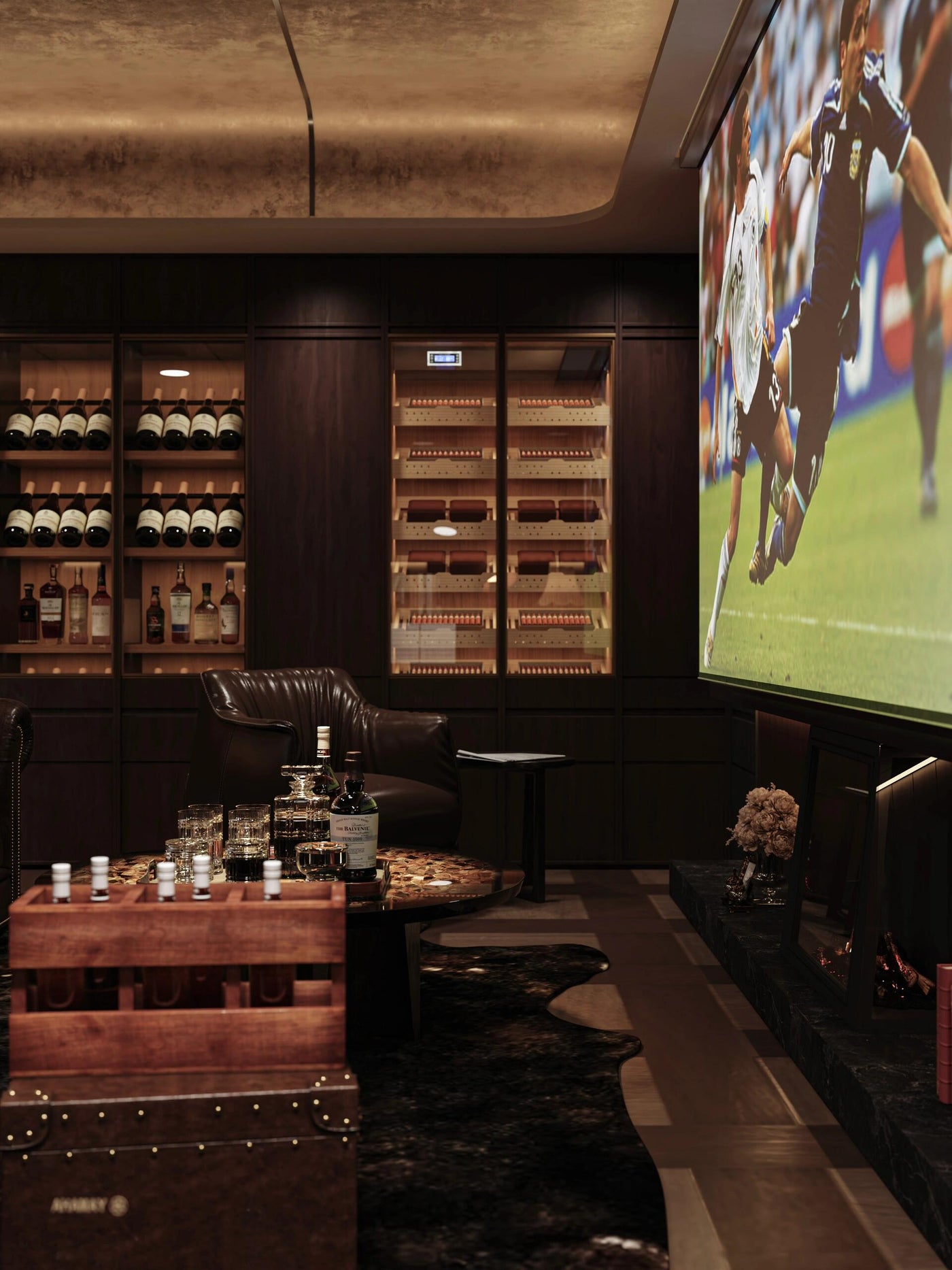 Private residence cigar lounge seating